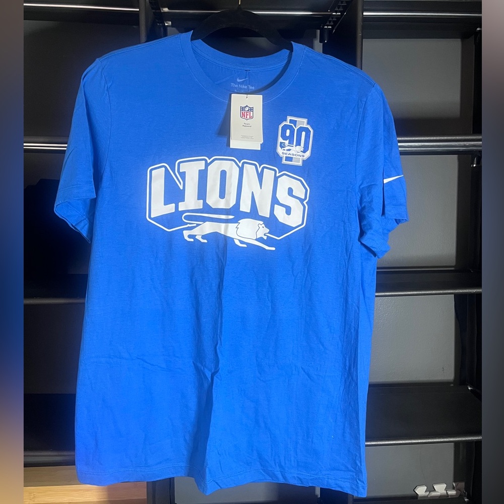 Nike Blue NFL Detroit Lions Football T Shirt Tee
